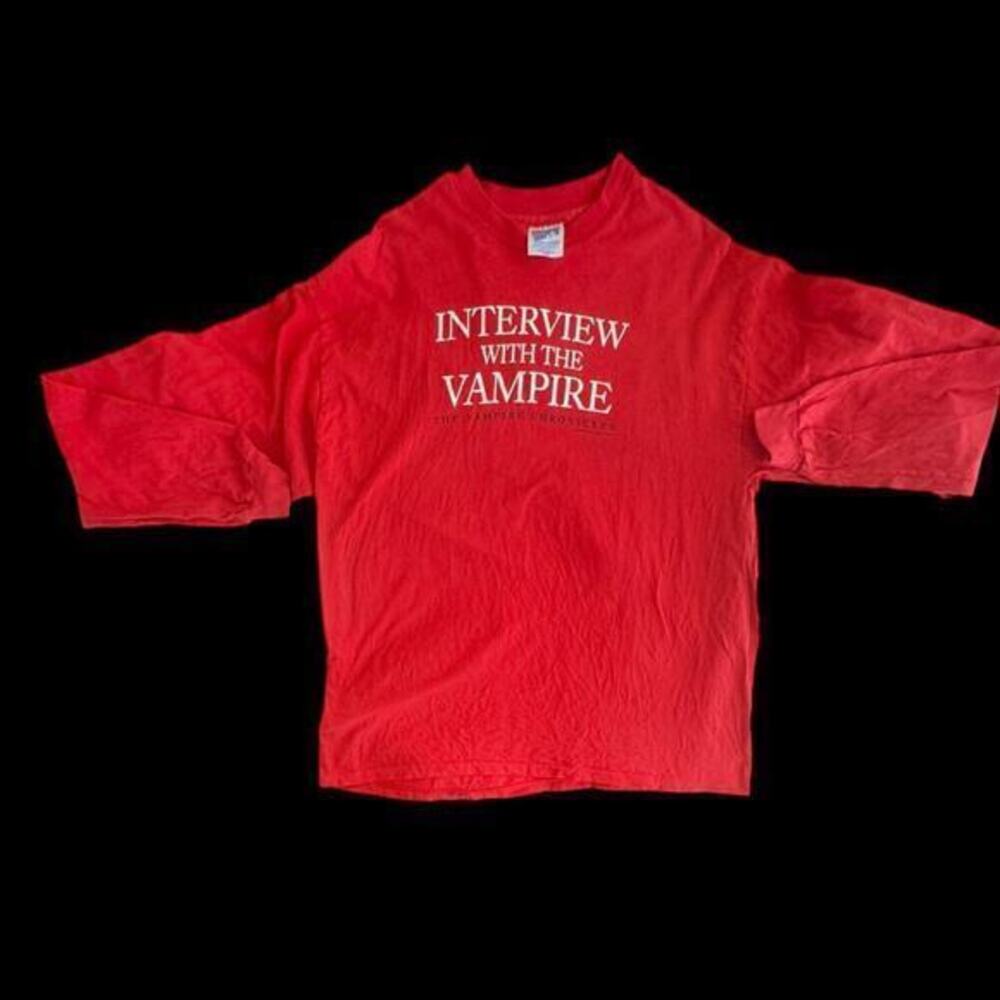 Vintage 1994 Interview With the Vampire Movie Long Sleeved Red Original RARE XL